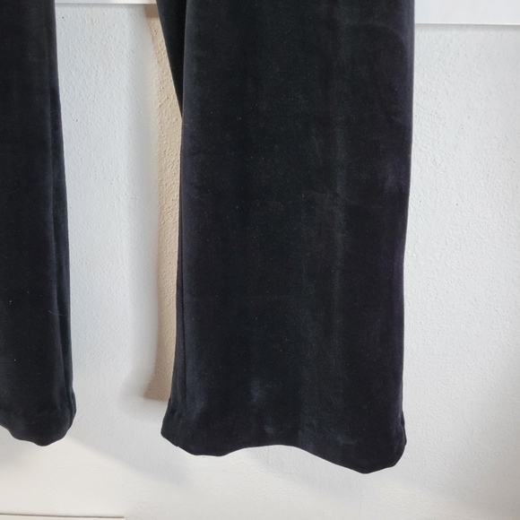 Womens Green Tea Velour draw string pants Black Flare/bootcut bottoms Size Small - Picture 3 of 12